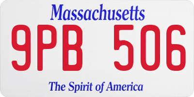MA license plate 9PB506