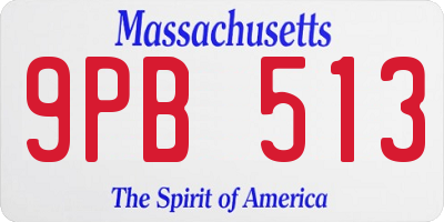 MA license plate 9PB513