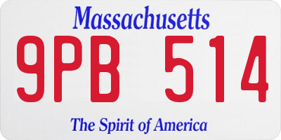 MA license plate 9PB514
