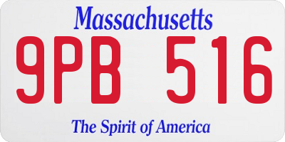 MA license plate 9PB516
