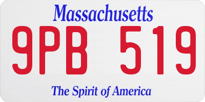 MA license plate 9PB519