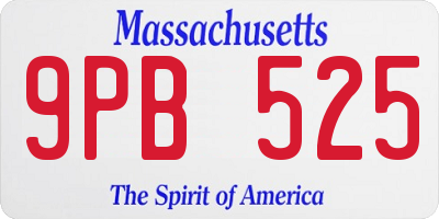 MA license plate 9PB525