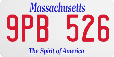MA license plate 9PB526