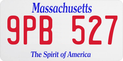 MA license plate 9PB527