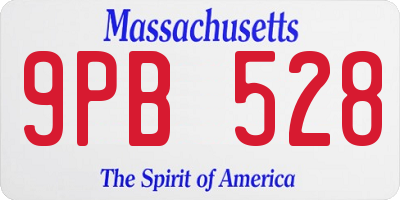 MA license plate 9PB528