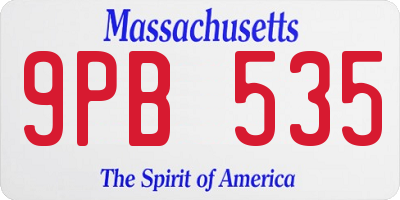 MA license plate 9PB535