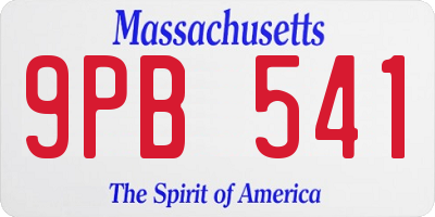 MA license plate 9PB541