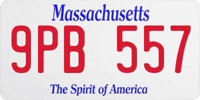 MA license plate 9PB557