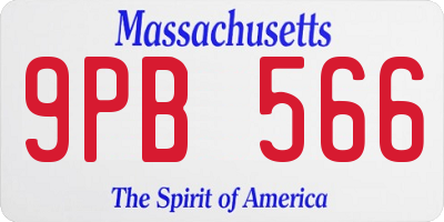MA license plate 9PB566
