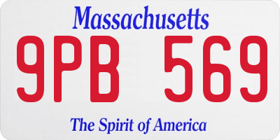 MA license plate 9PB569
