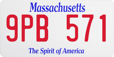 MA license plate 9PB571