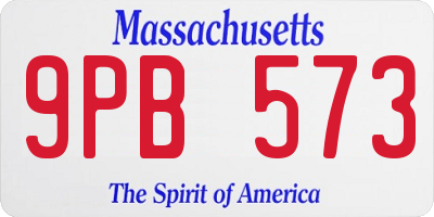 MA license plate 9PB573