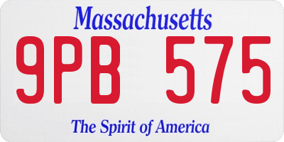 MA license plate 9PB575