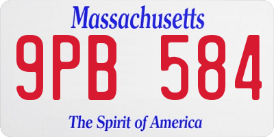 MA license plate 9PB584