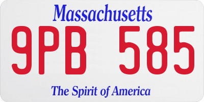 MA license plate 9PB585