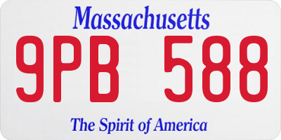 MA license plate 9PB588