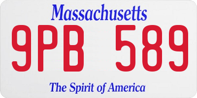 MA license plate 9PB589