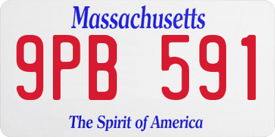 MA license plate 9PB591
