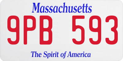 MA license plate 9PB593