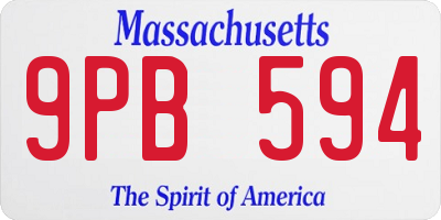 MA license plate 9PB594