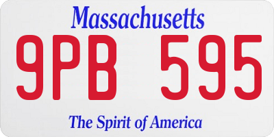 MA license plate 9PB595