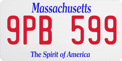 MA license plate 9PB599