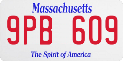 MA license plate 9PB609