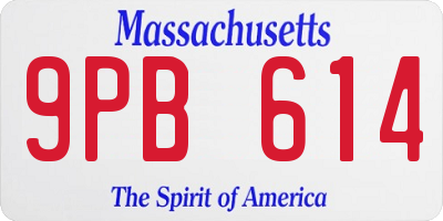 MA license plate 9PB614