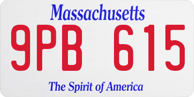 MA license plate 9PB615