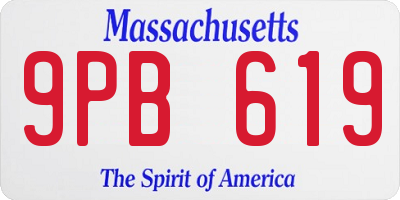 MA license plate 9PB619