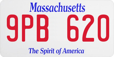 MA license plate 9PB620