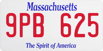 MA license plate 9PB625