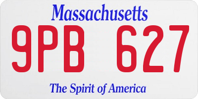 MA license plate 9PB627