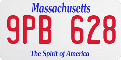 MA license plate 9PB628