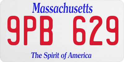 MA license plate 9PB629
