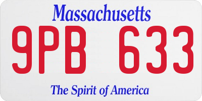 MA license plate 9PB633