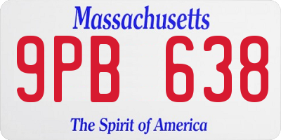 MA license plate 9PB638