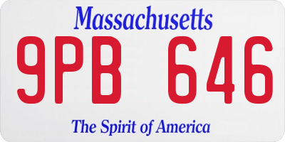 MA license plate 9PB646