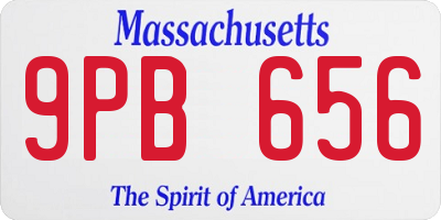 MA license plate 9PB656