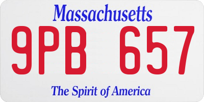 MA license plate 9PB657