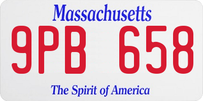 MA license plate 9PB658