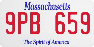 MA license plate 9PB659
