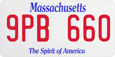 MA license plate 9PB660