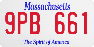 MA license plate 9PB661