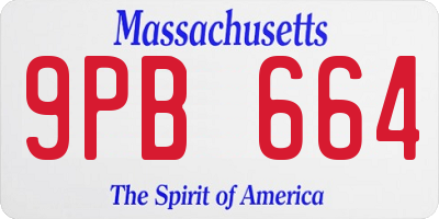 MA license plate 9PB664