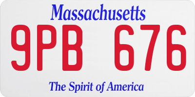 MA license plate 9PB676