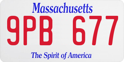 MA license plate 9PB677