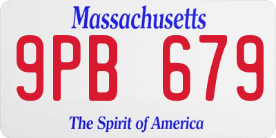 MA license plate 9PB679
