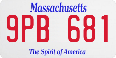 MA license plate 9PB681