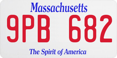MA license plate 9PB682